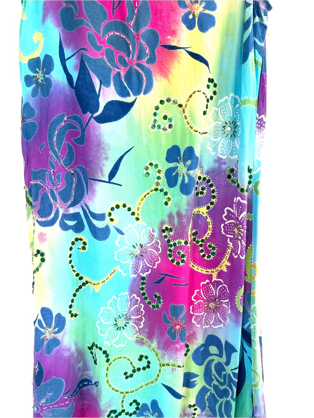 Sleeveless Women’s Peppermint Bay Tie Dye Multicolored Sleeveless Sequins Dress - Picture 6 of 7
